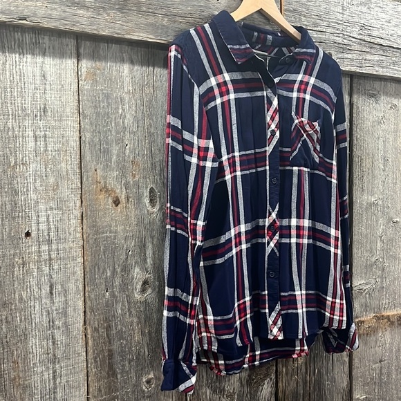 Rails Navy Red White Plaid Button Down Shirt - Picture 2 of 5